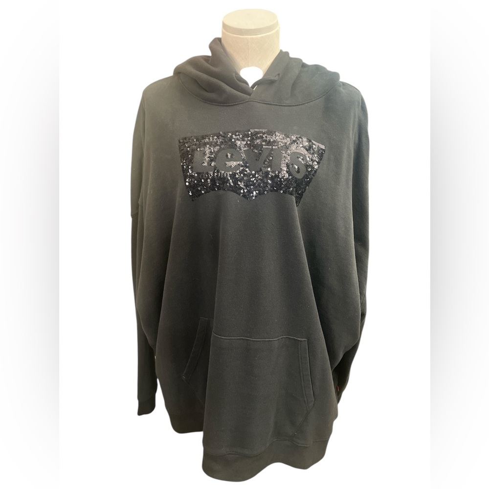 Levi's Black Hoodie with Sequin Logo